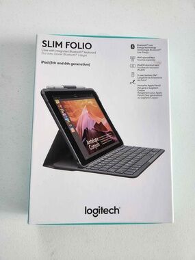 Logitech Slim Folio Bluetooth Keyboard Case iPad 5th 6th Gen